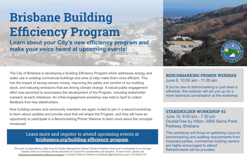 Building Efficiency Program workshop promotional flyer
